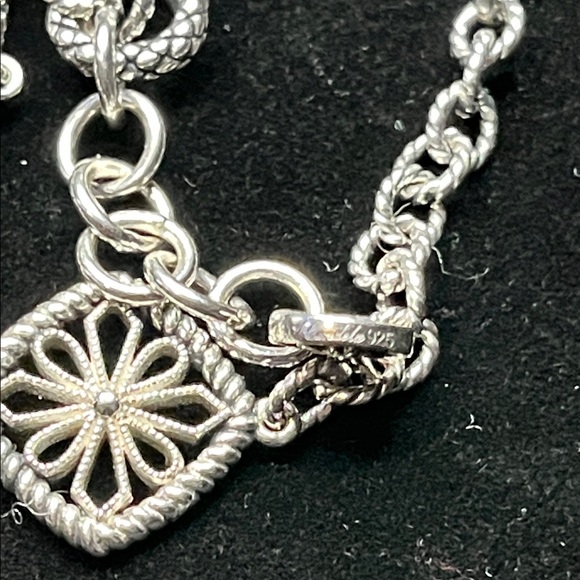 1615 * Andrea Candela Sterling Silver Bracelet Lazo De Colores Collection - Picture 6 of 7